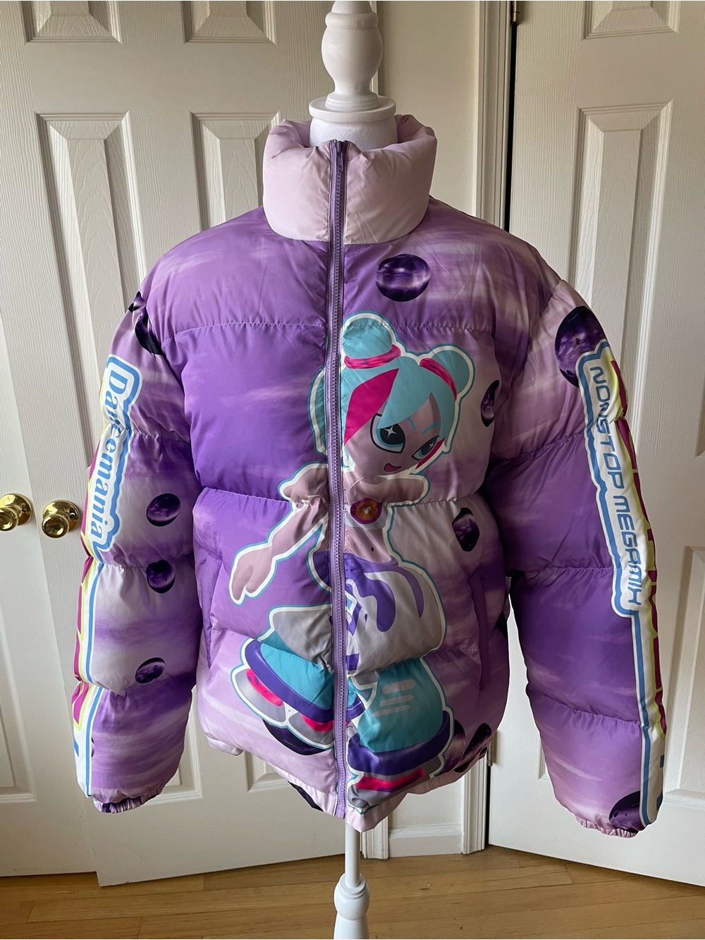 Decades men’s RARE Dancemania Purple Puffer Jacket medium